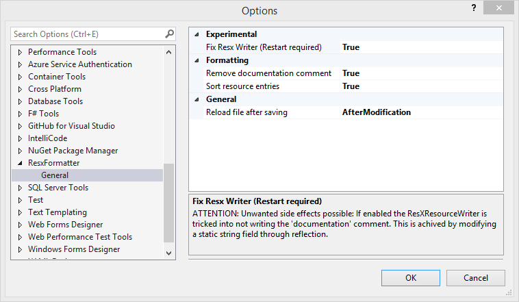 what happened to visual studio resx files